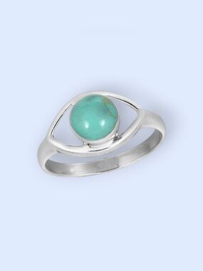 Sterling Silver Turquoise Evil Eye Ring